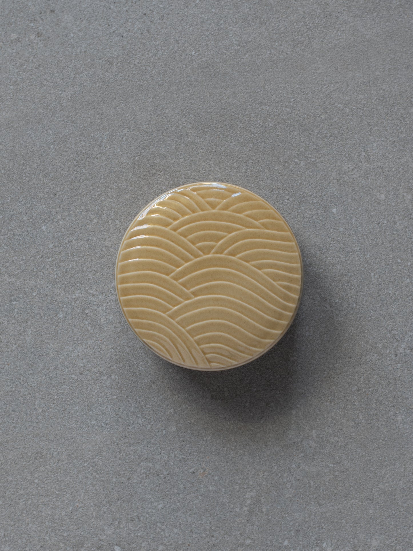 Ochre Futamono Ceramic Container