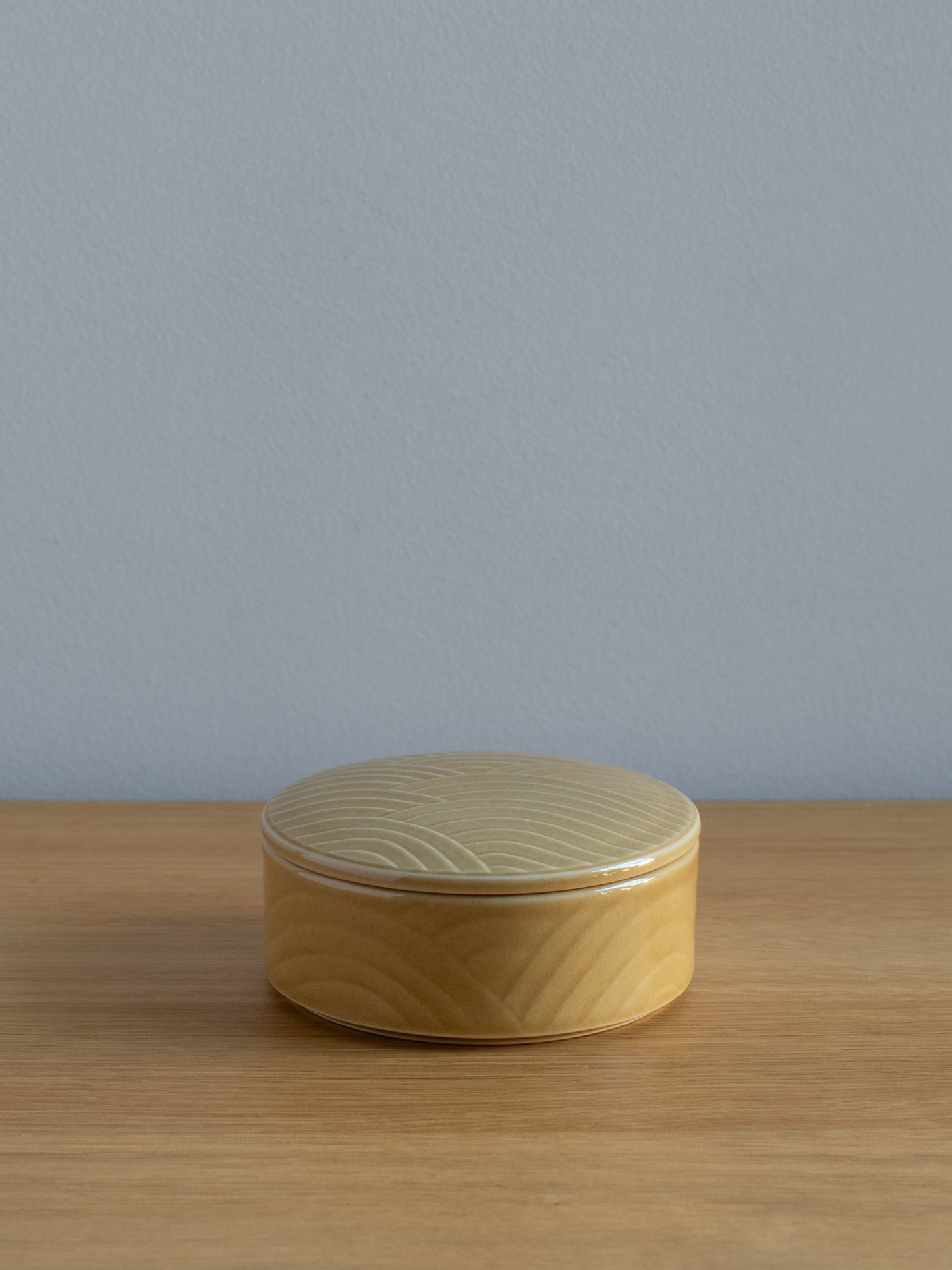 Ochre Futamono Ceramic Container