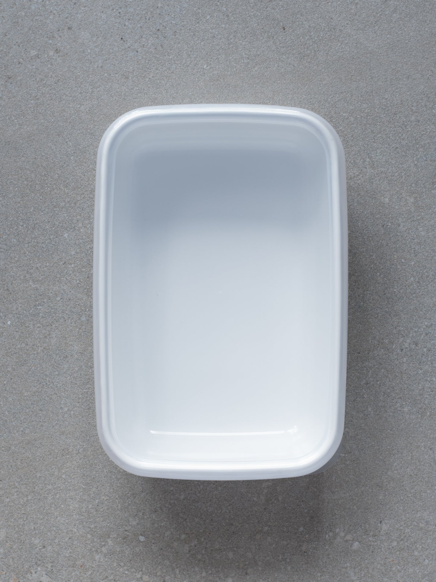 White Enamel Container – Deep Rectangle