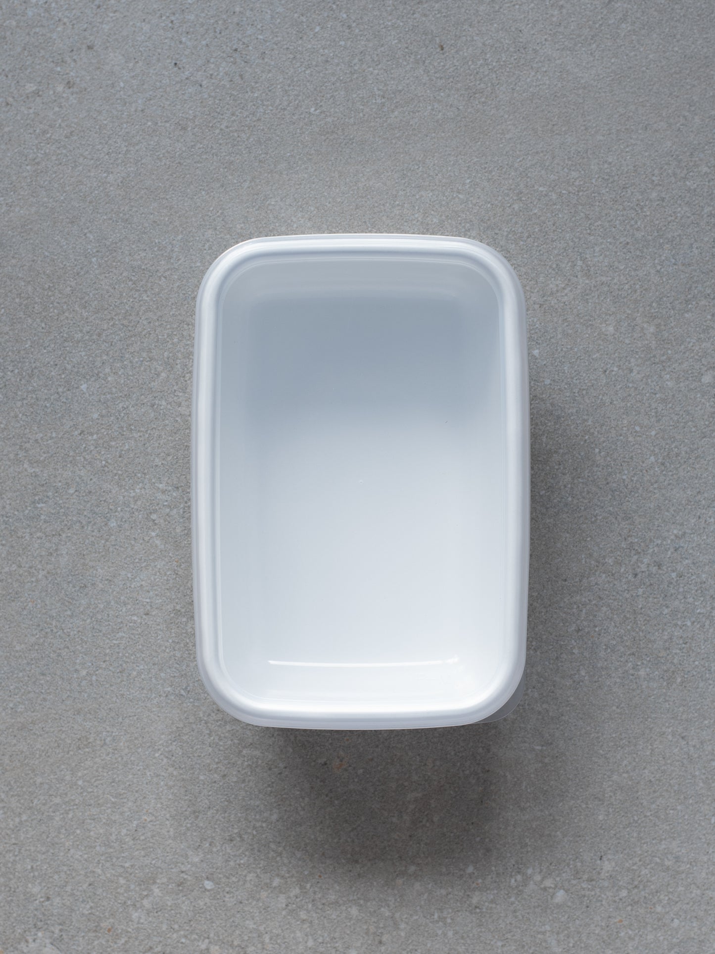 White Enamel Container – Deep Rectangle