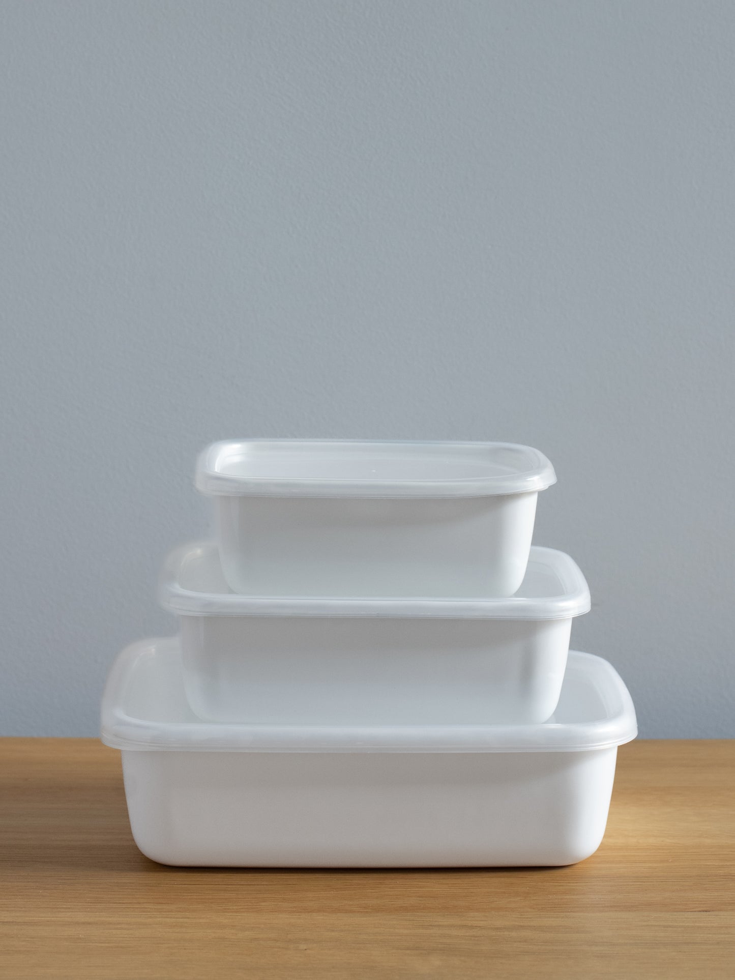 White Enamel Container – Deep Rectangle