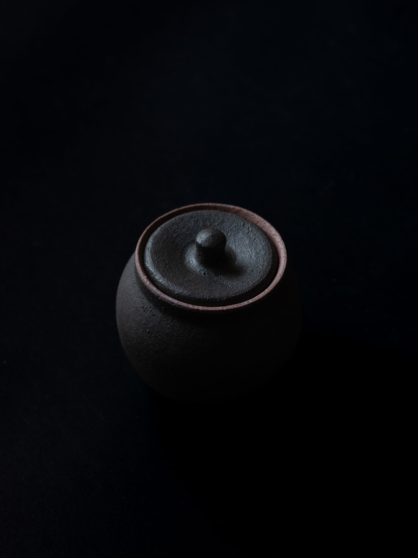 Lidded Salt Pot - Charcoal