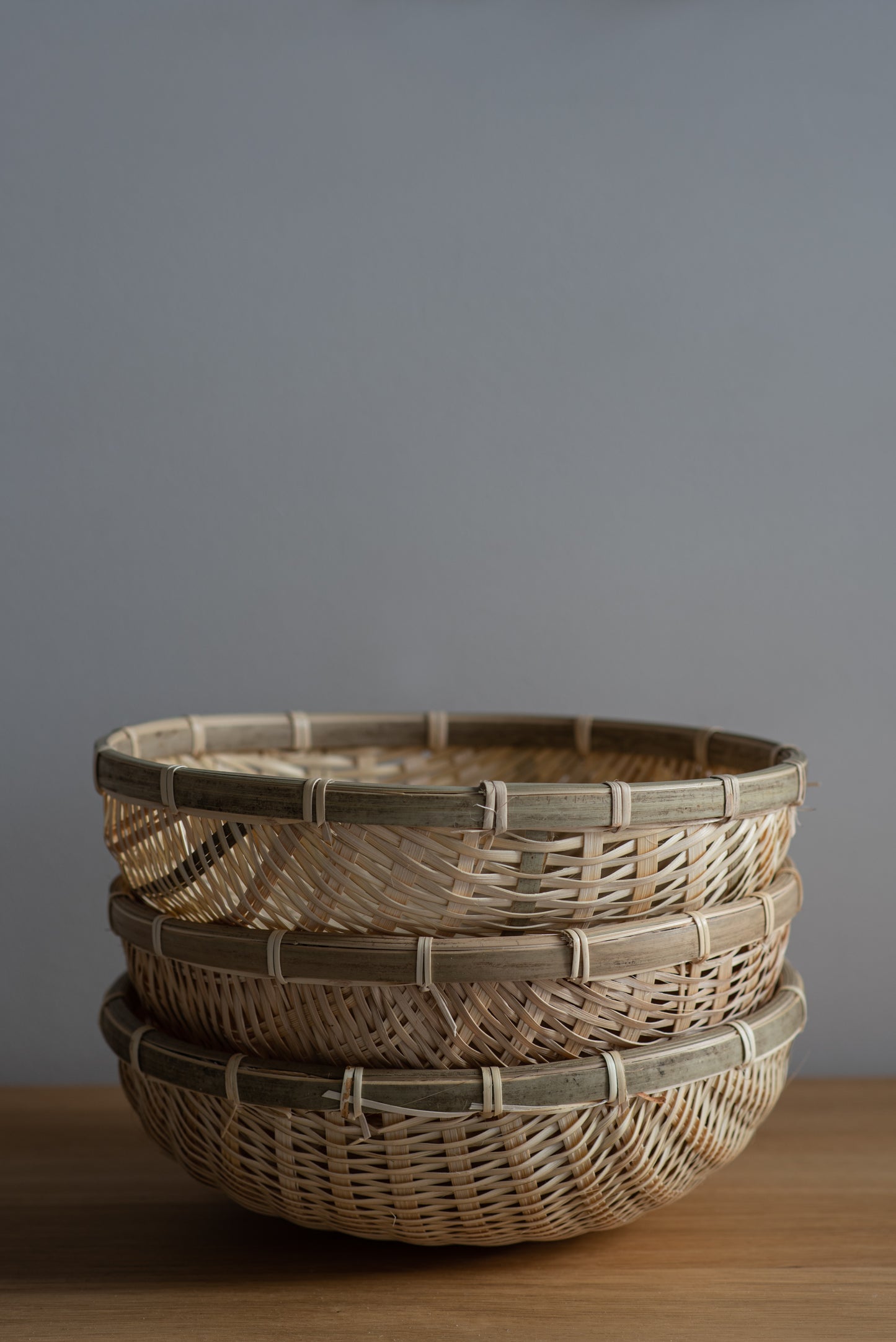 Deep Bamboo Colander Bowl