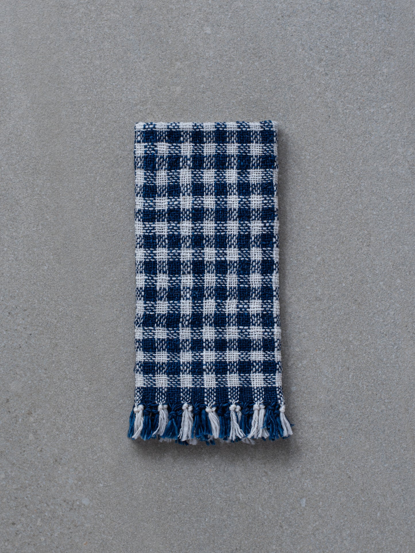 Handwoven Face Towel - Indigo Check