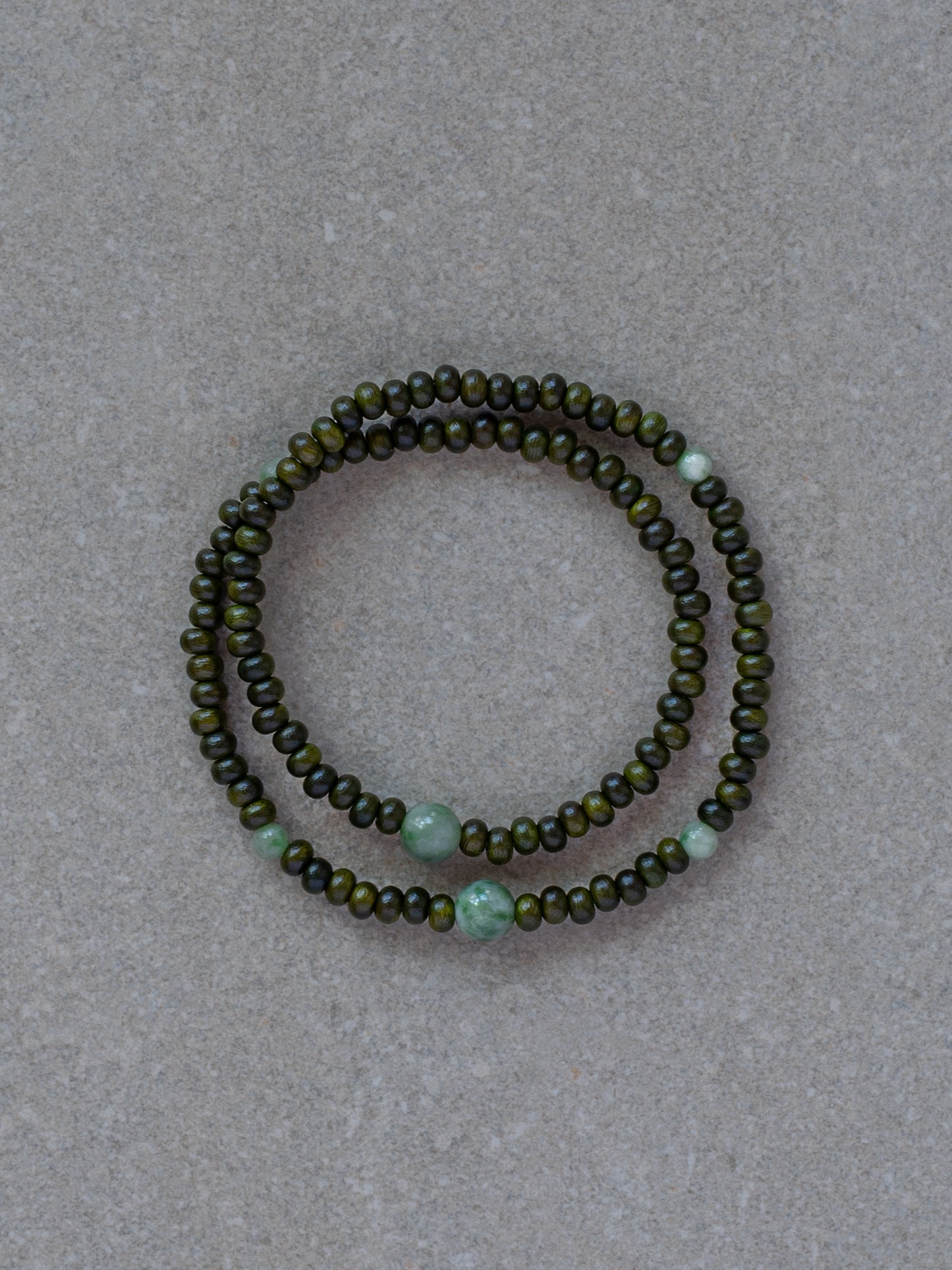 Lignum Vitae Wood & Jade Bracelet