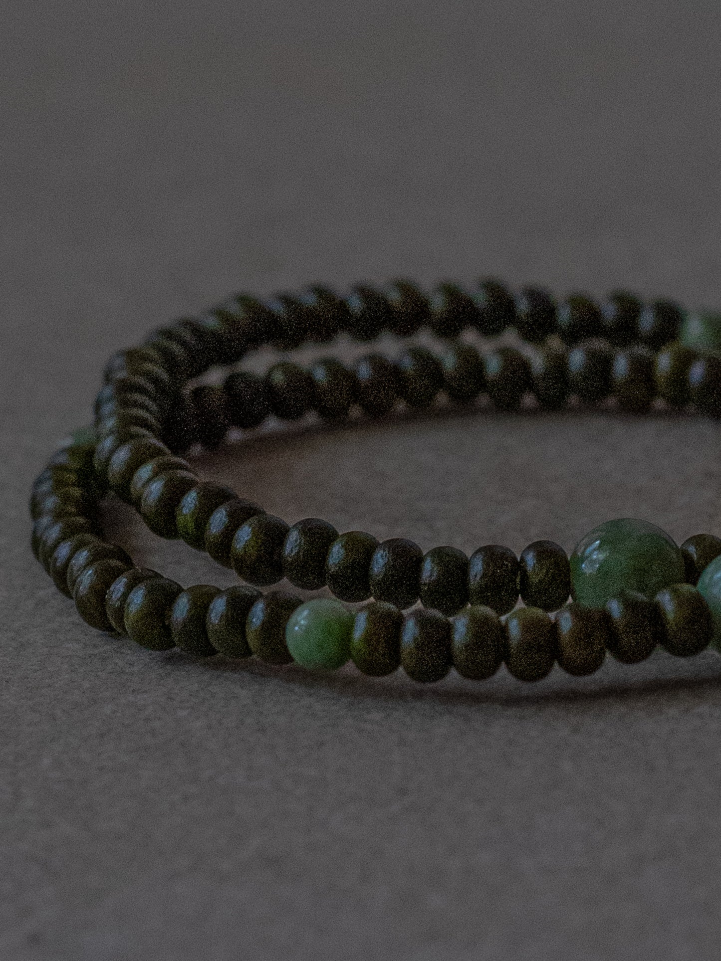 Lignum Vitae Wood & Jade Bracelet