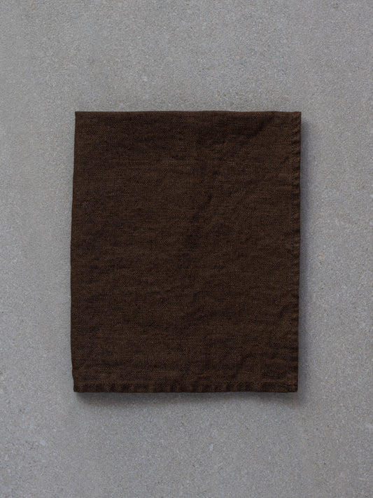 Linen Tea Towel - Brown