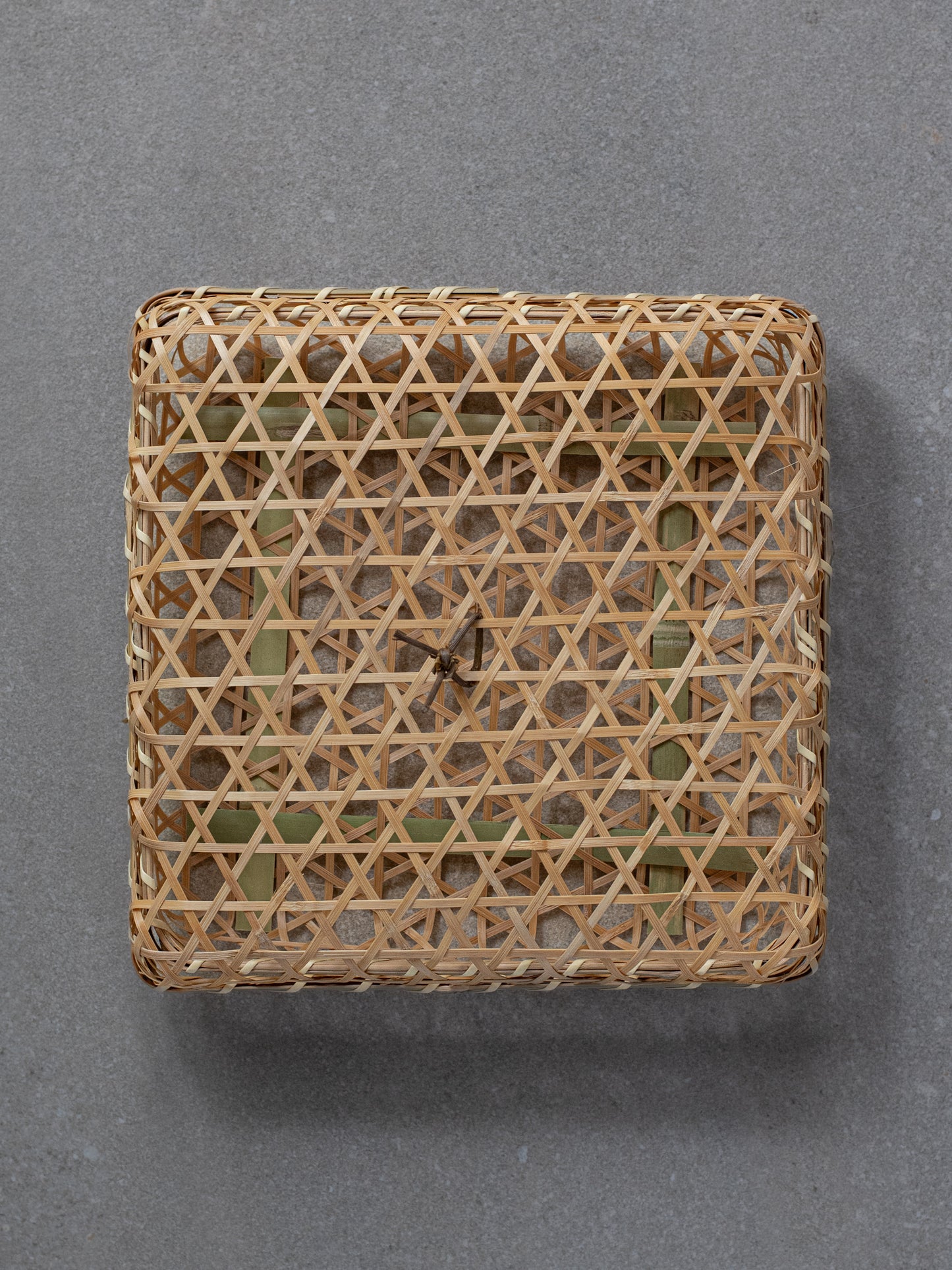 Open Weave Bamboo Basket with Lid