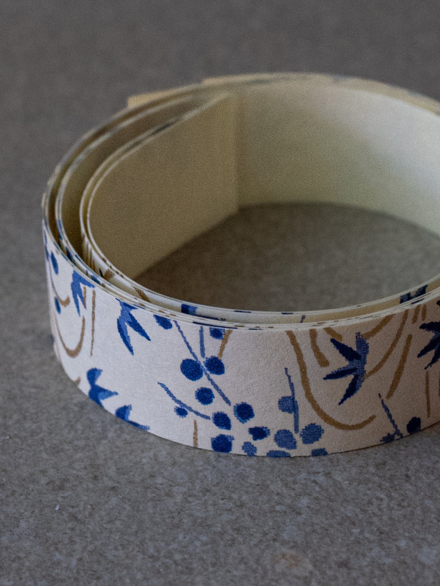 Yuzen Washi Tape - Blue & Gold Floral