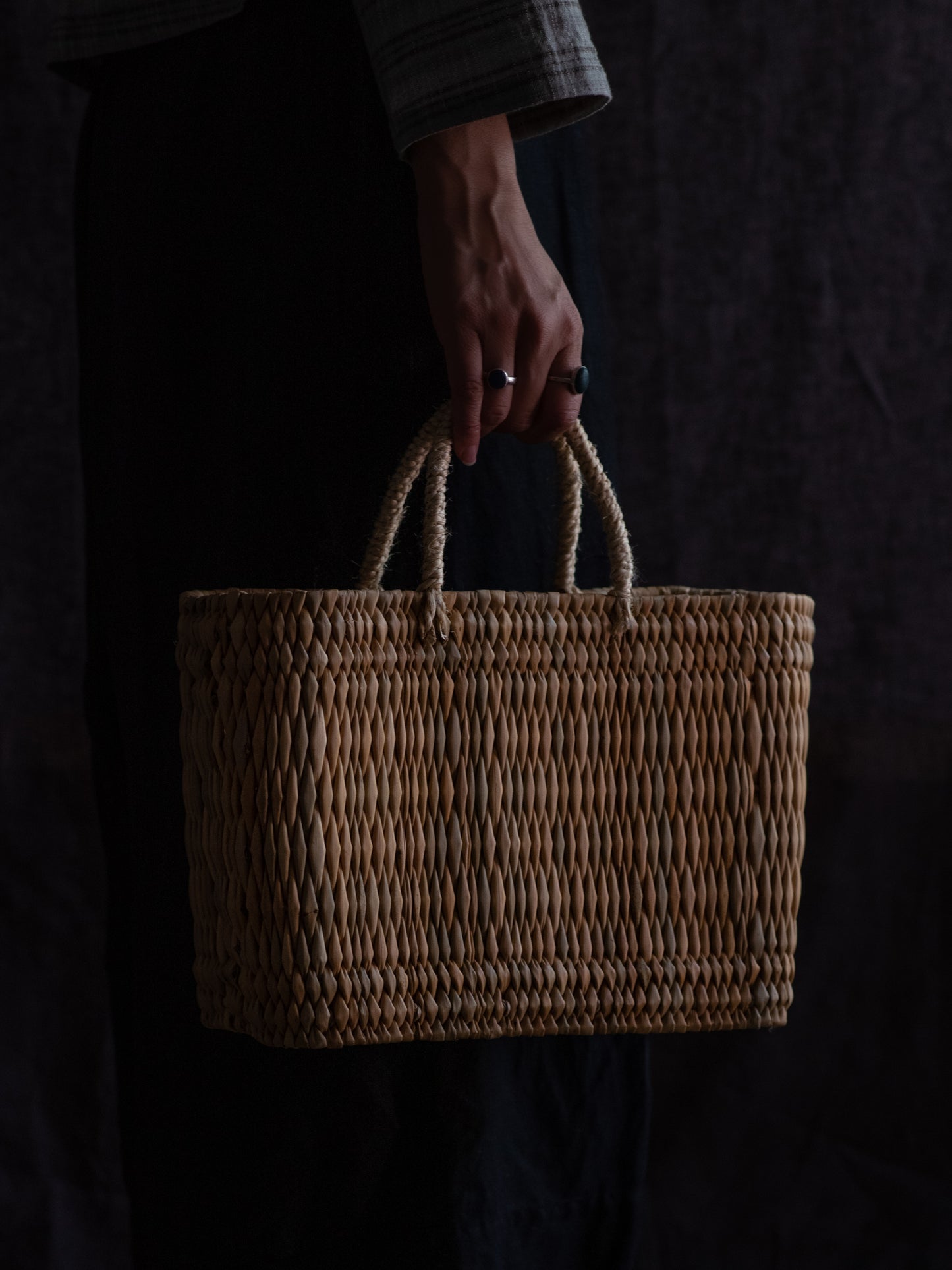 Handwoven Straw Basket - Medium