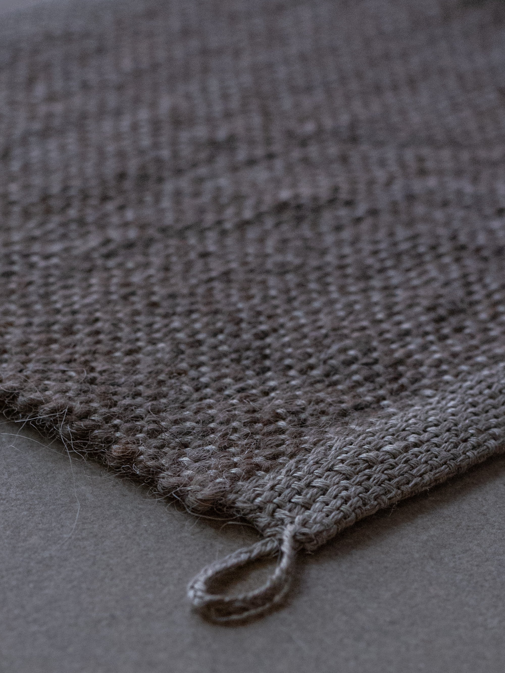 Handwoven Wool Mat - Natural