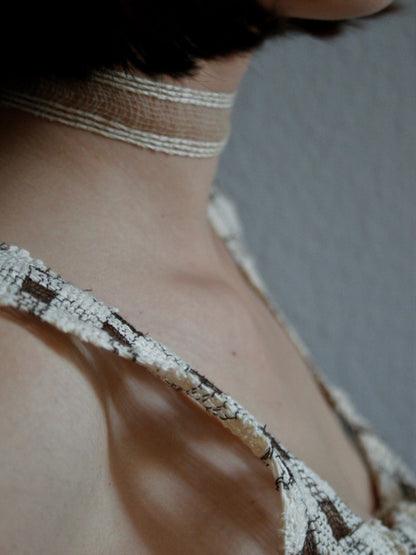 Paper and Steel Collar - White and Beige