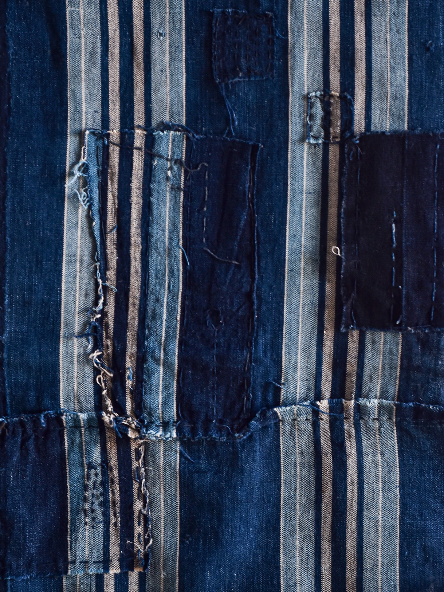 Antique Japanese Textile - Indigo Stripes