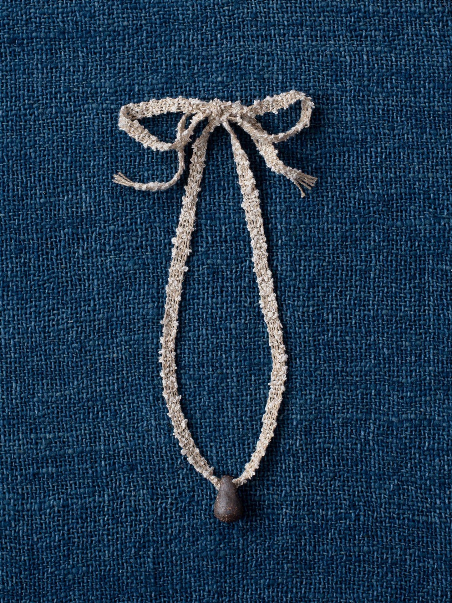 Dark Stoneware Single Drop Necklace - Sage