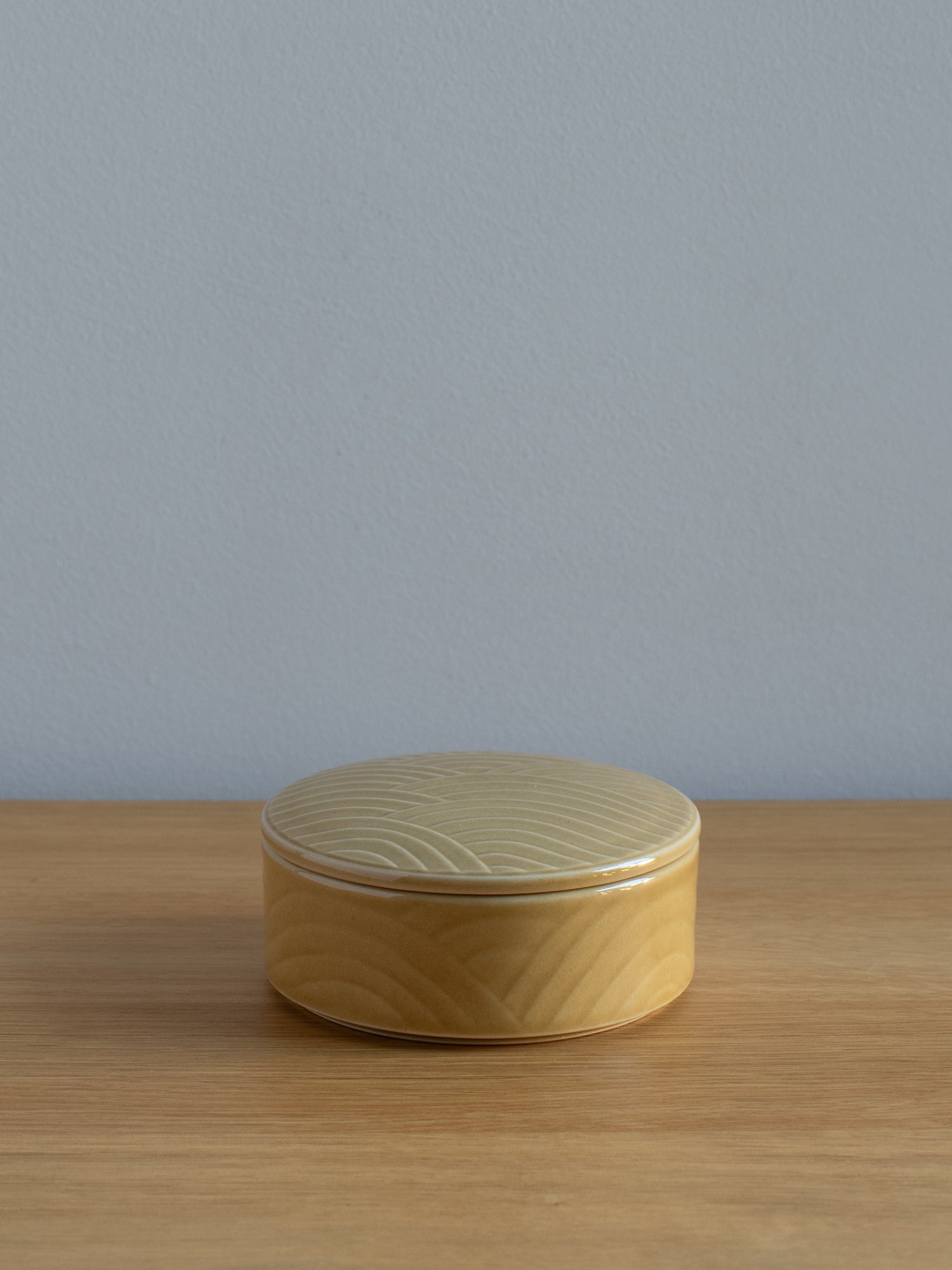 Ochre Futamono Ceramic Container