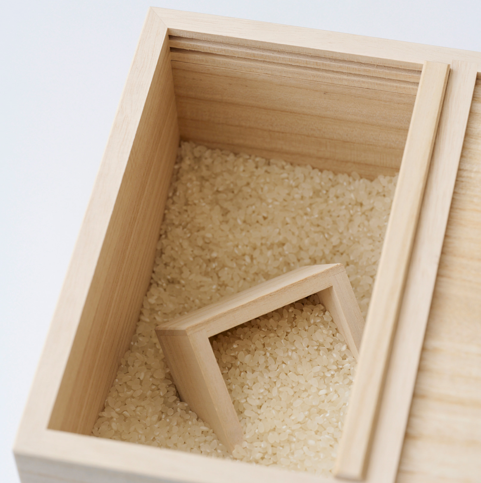 Wooden Rice Storage Box Detail