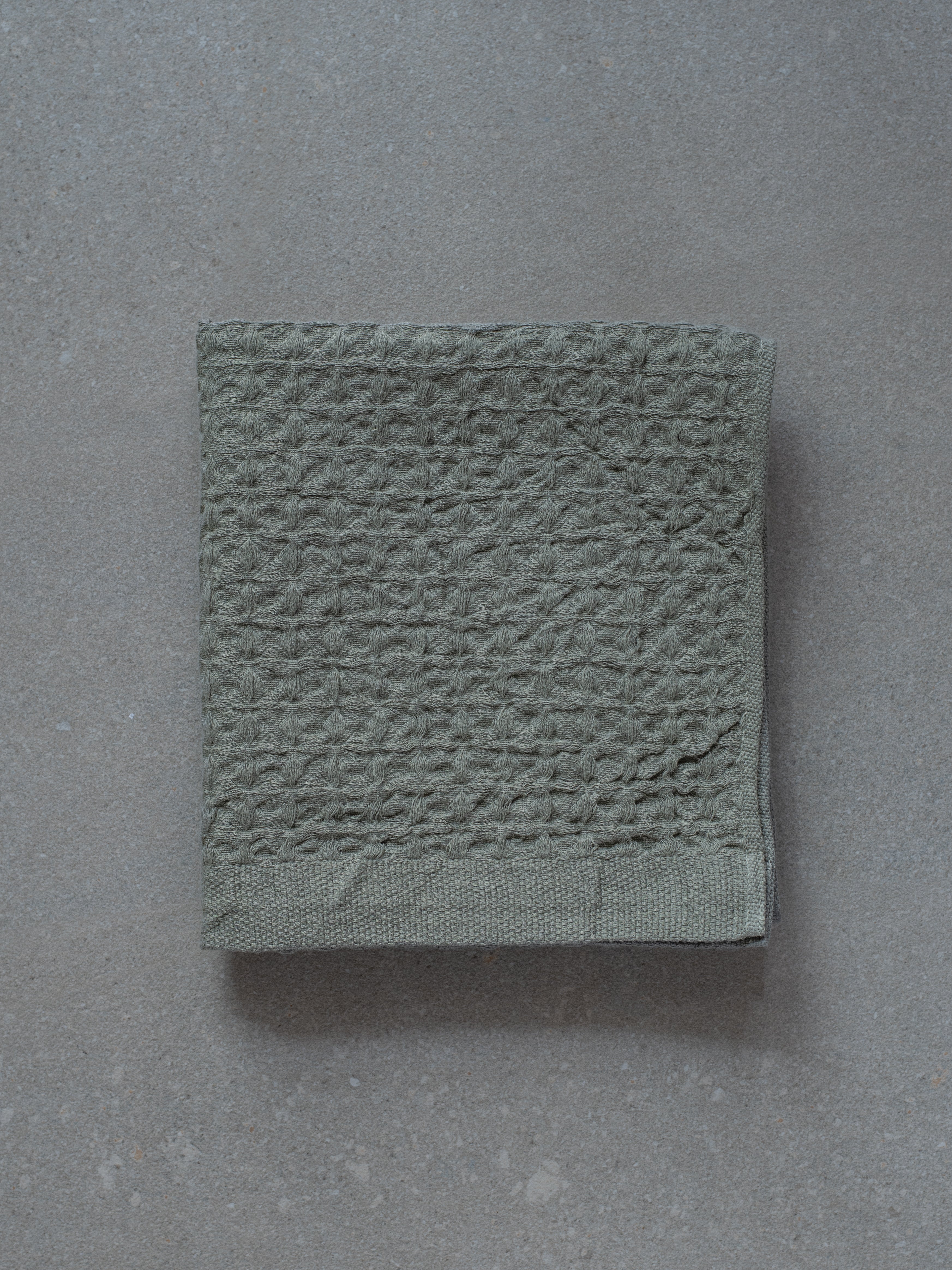 Heather Waffle Hand Towel - Khaki