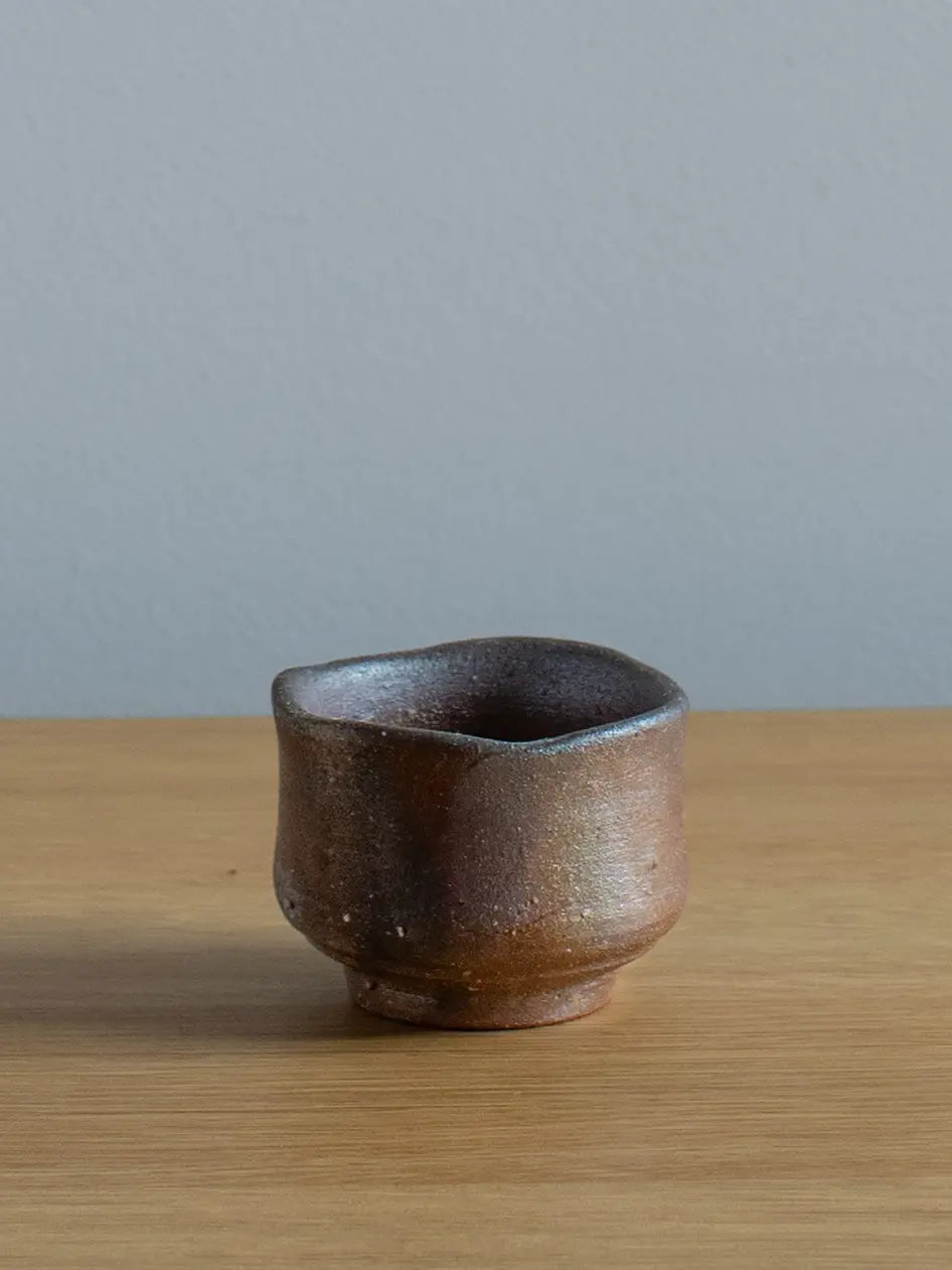 Bizen ware sake cup, view 3