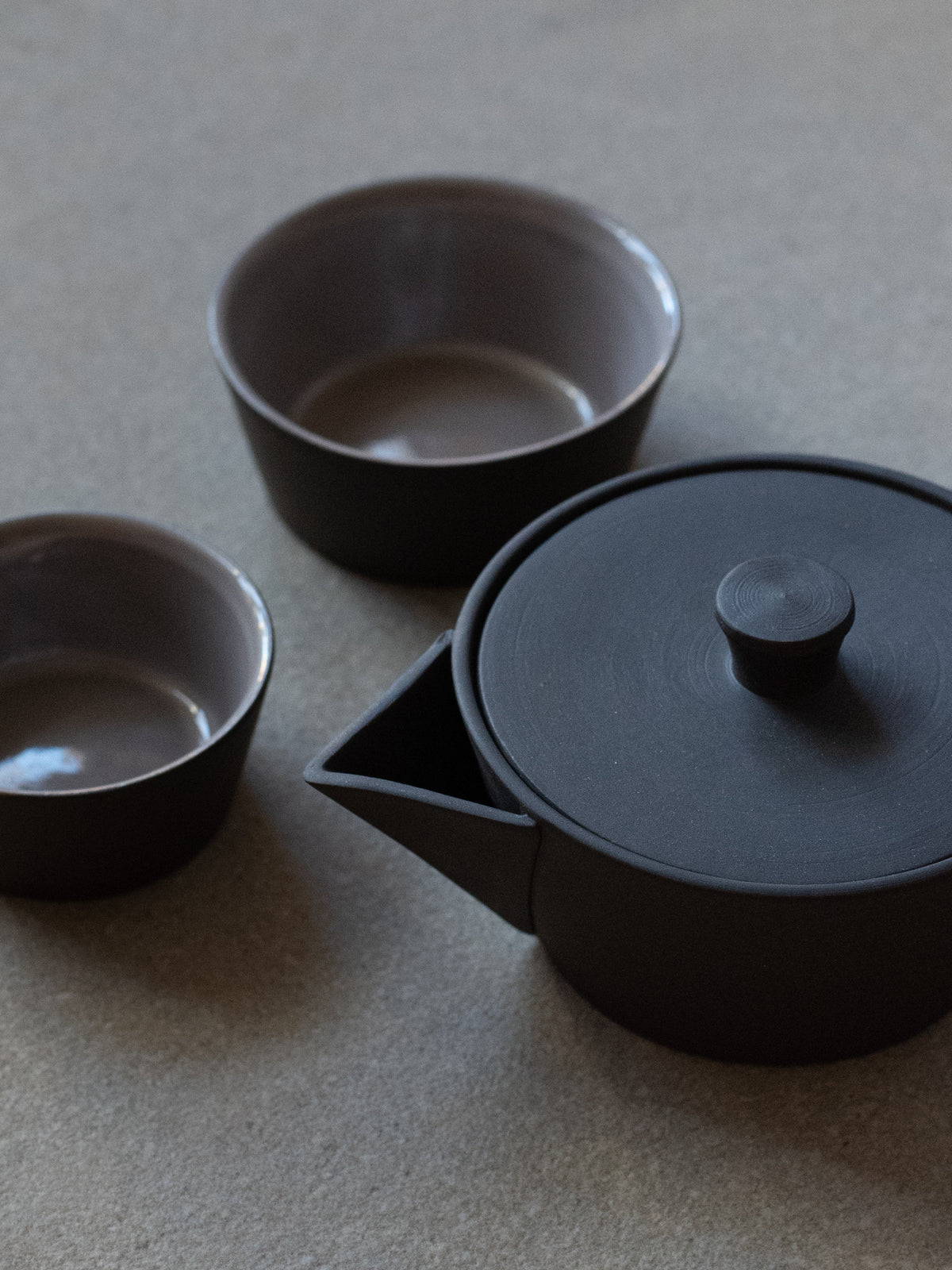 Ireko Chaki Houhin & Cup Set - Black