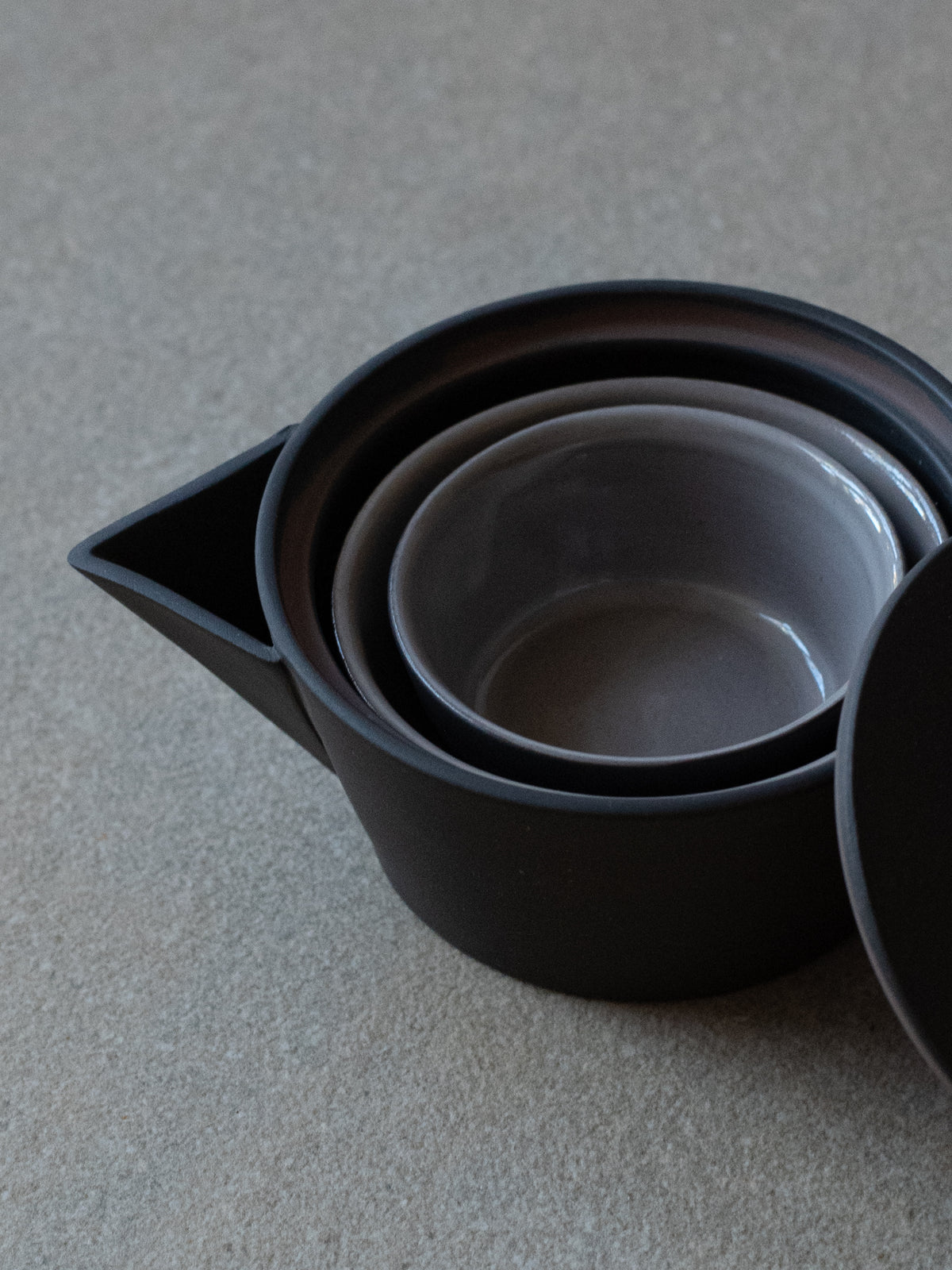 Ireko Chaki Houhin & Cup Set - Black