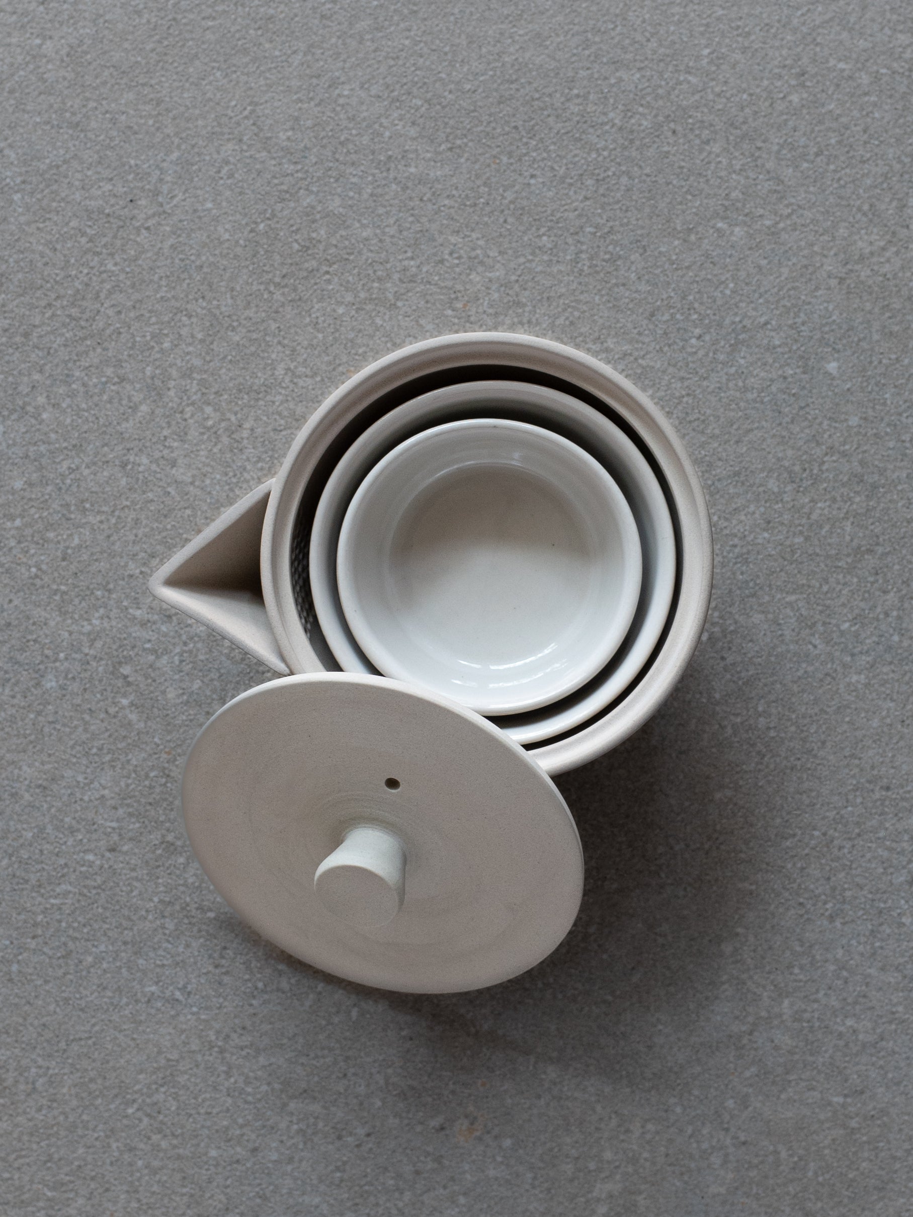 Ireko Chaki Houhin & Cup Set - Sand