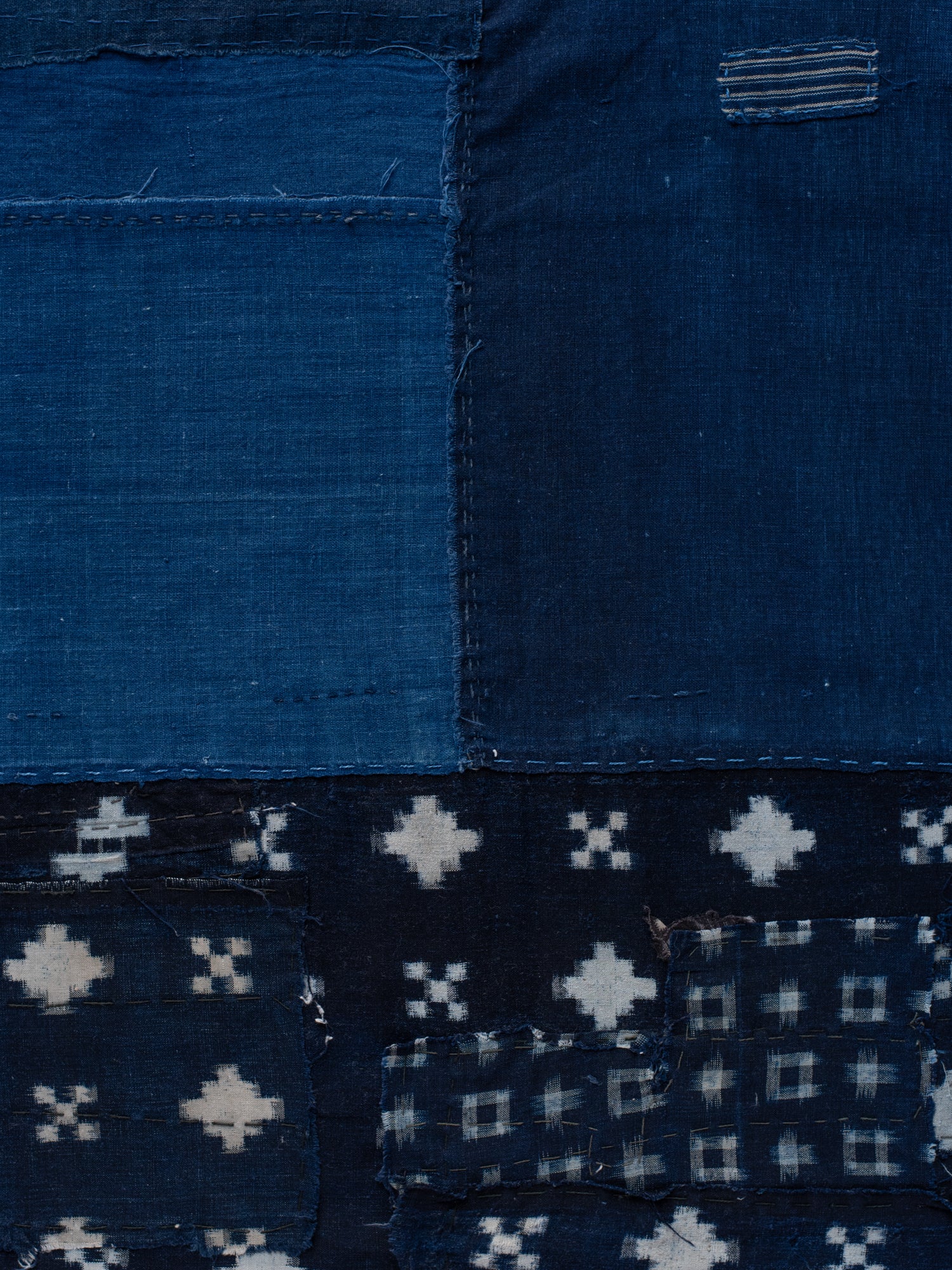 Antique Japanese Boro Textile - Indigo & Kasuri