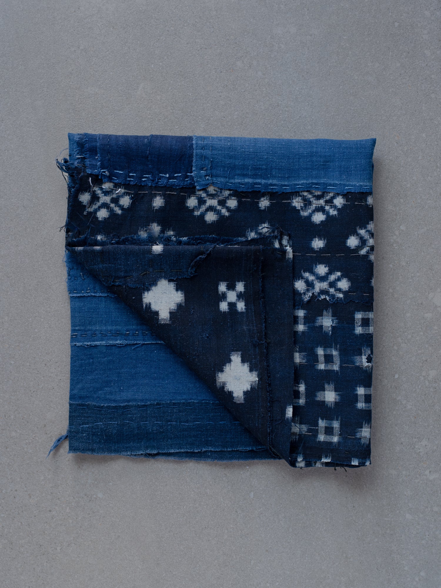 Antique Japanese Boro Textile - Indigo & Kasuri