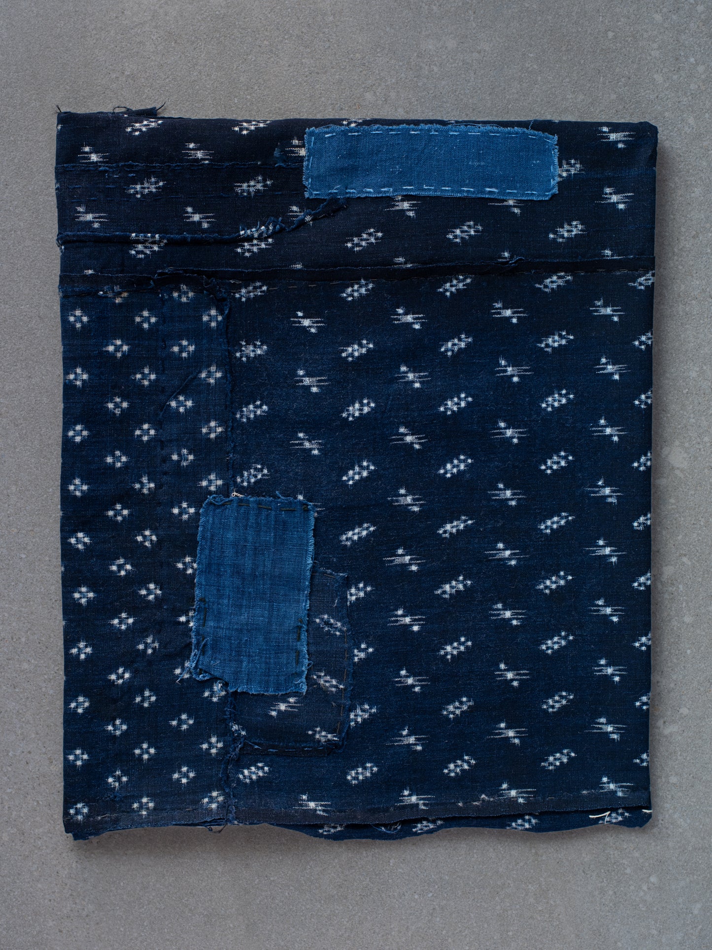 Antique Japanese Boro Textile - Square Kasuri