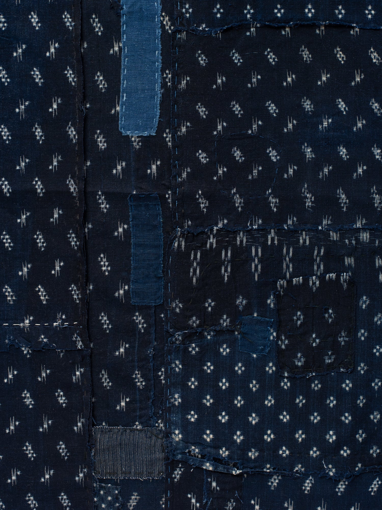 Antique Japanese Boro Textile - Square Kasuri