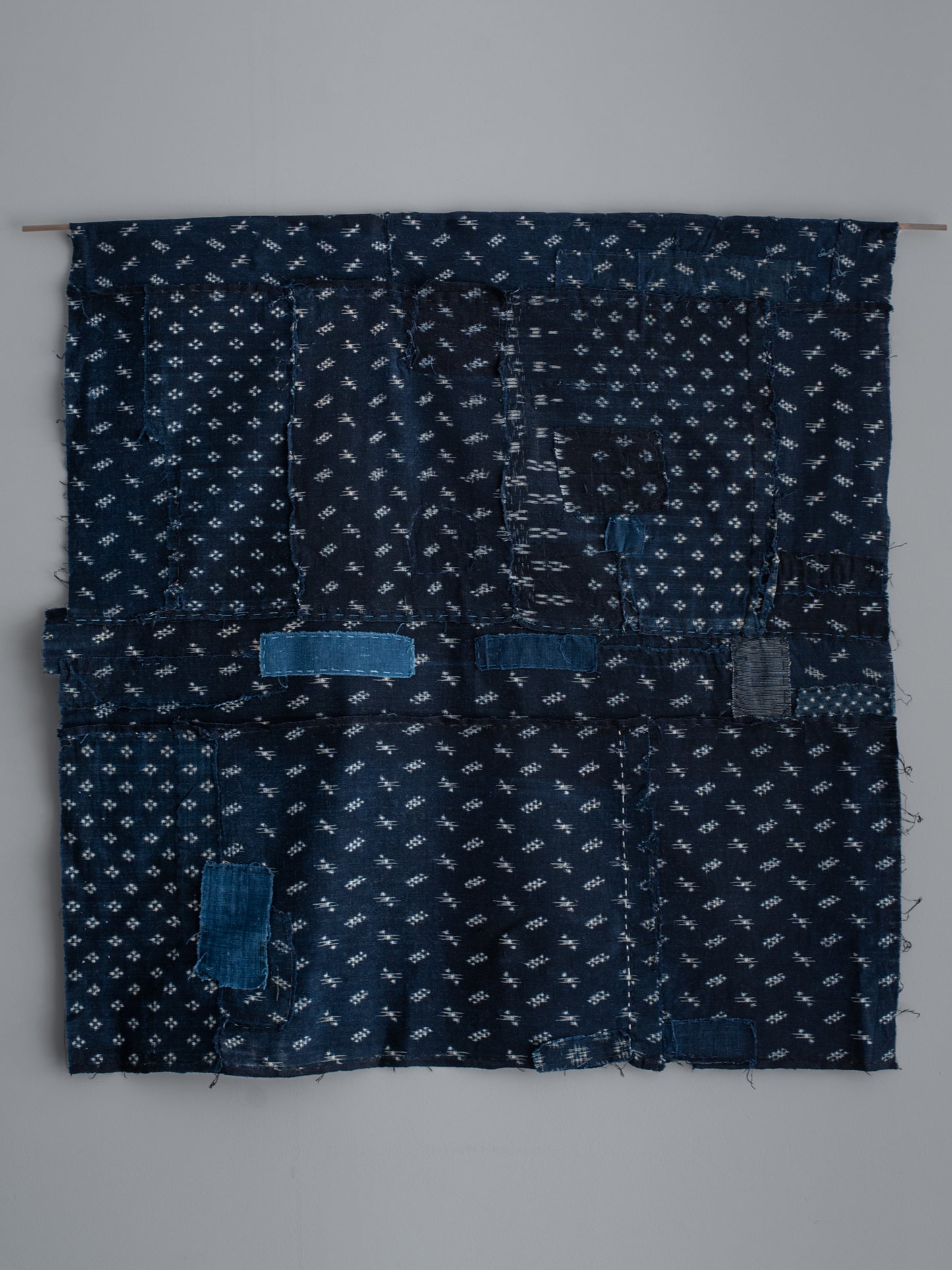 Antique Japanese Boro Textile - Square Kasuri