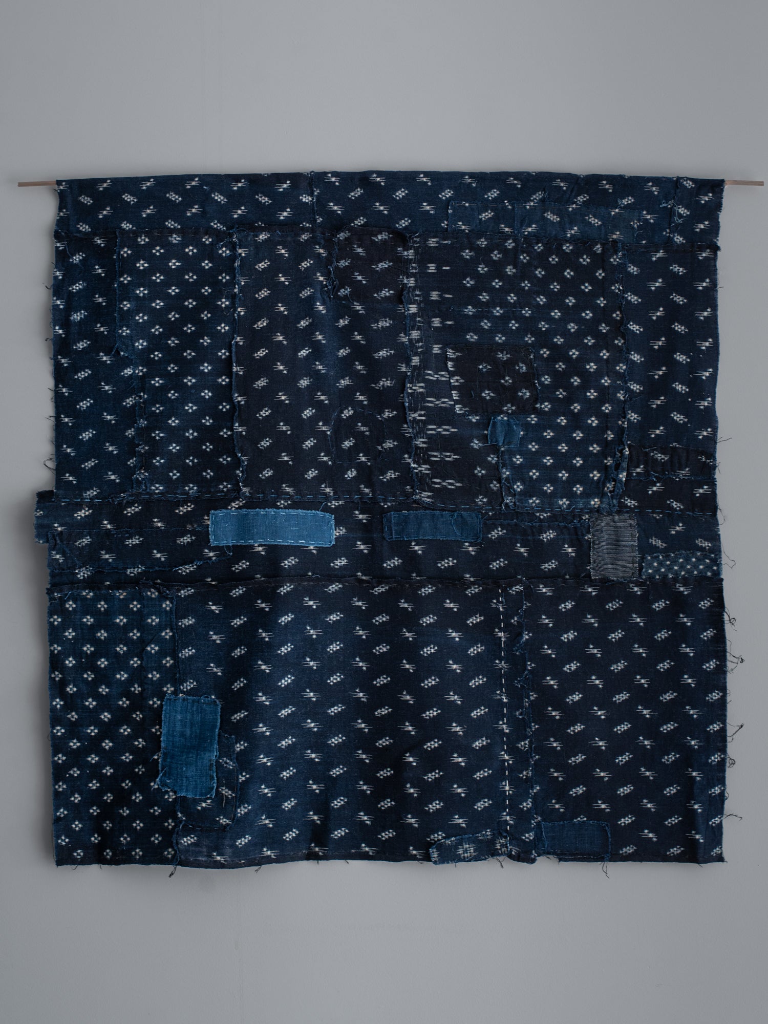 Antique Japanese Boro Textile - Square Kasuri