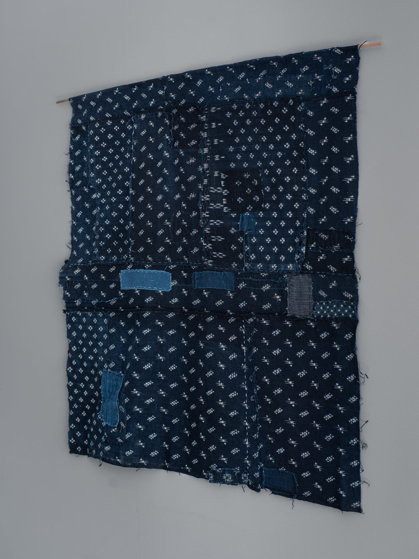 Antique Japanese Boro Textile - Square Kasuri