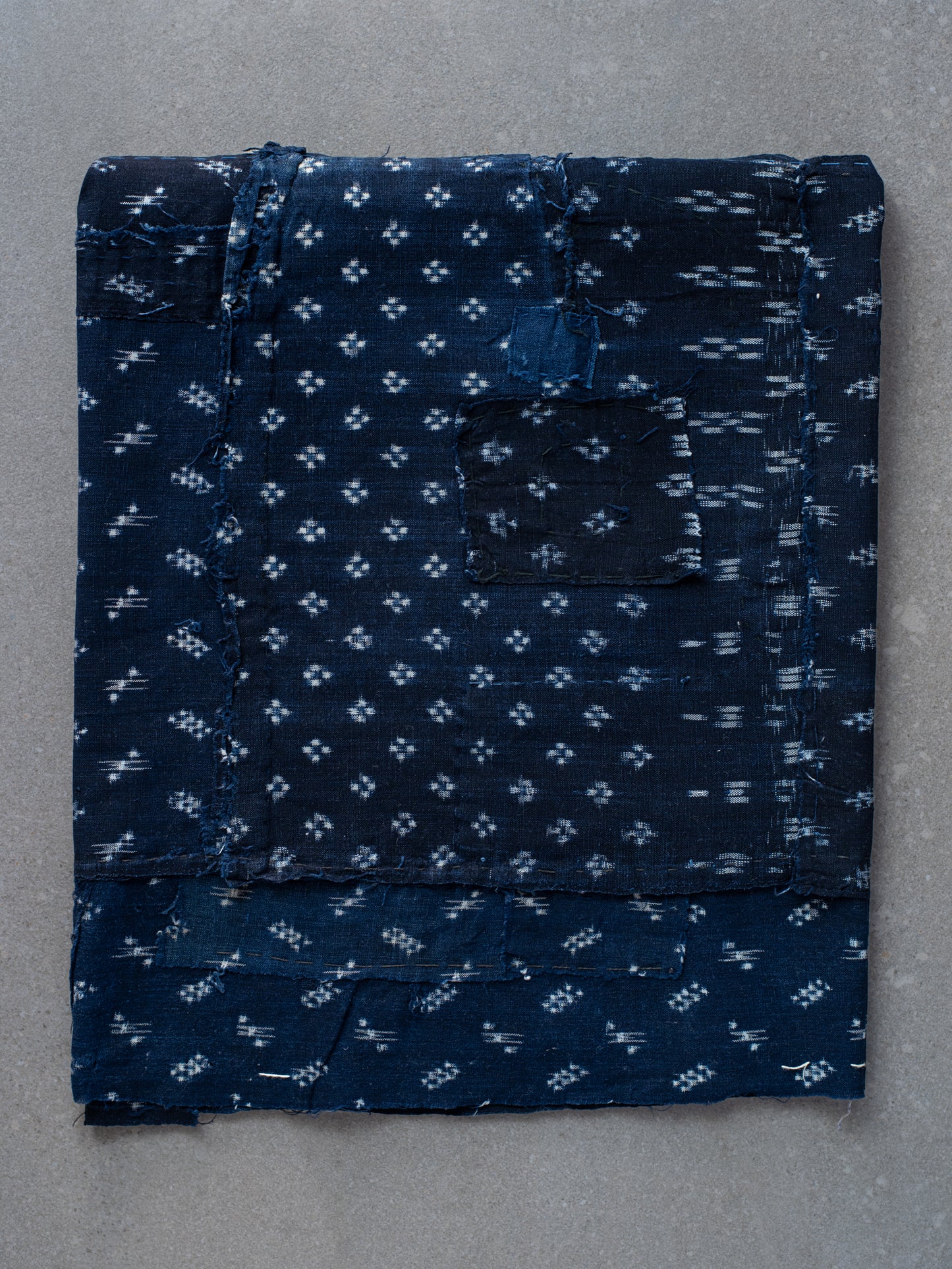 Antique Japanese Boro Textile - Square Kasuri