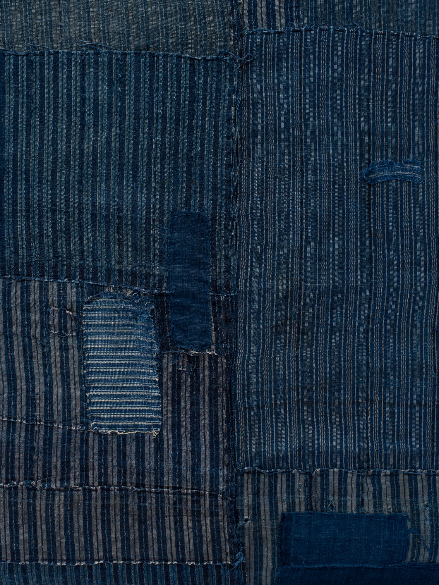 Antique Japanese Boro Textile - Long Stripes