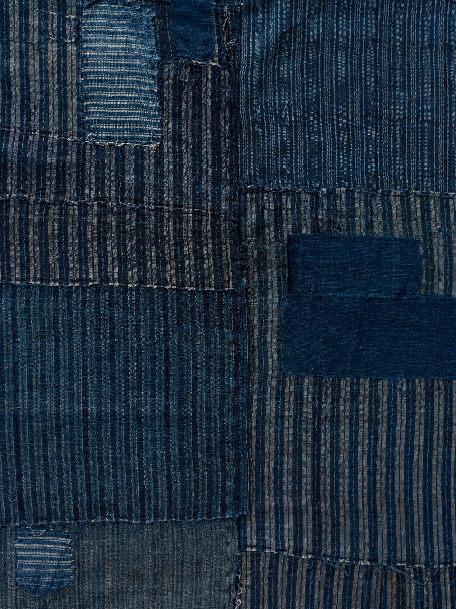 Antique Japanese Boro Textile - Long Stripes