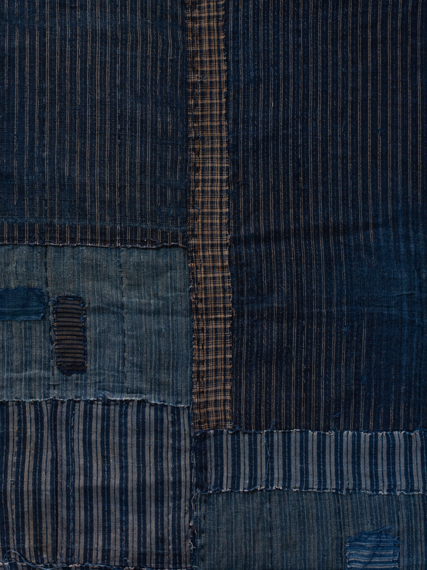 Antique Japanese Boro Textile - Long Stripes