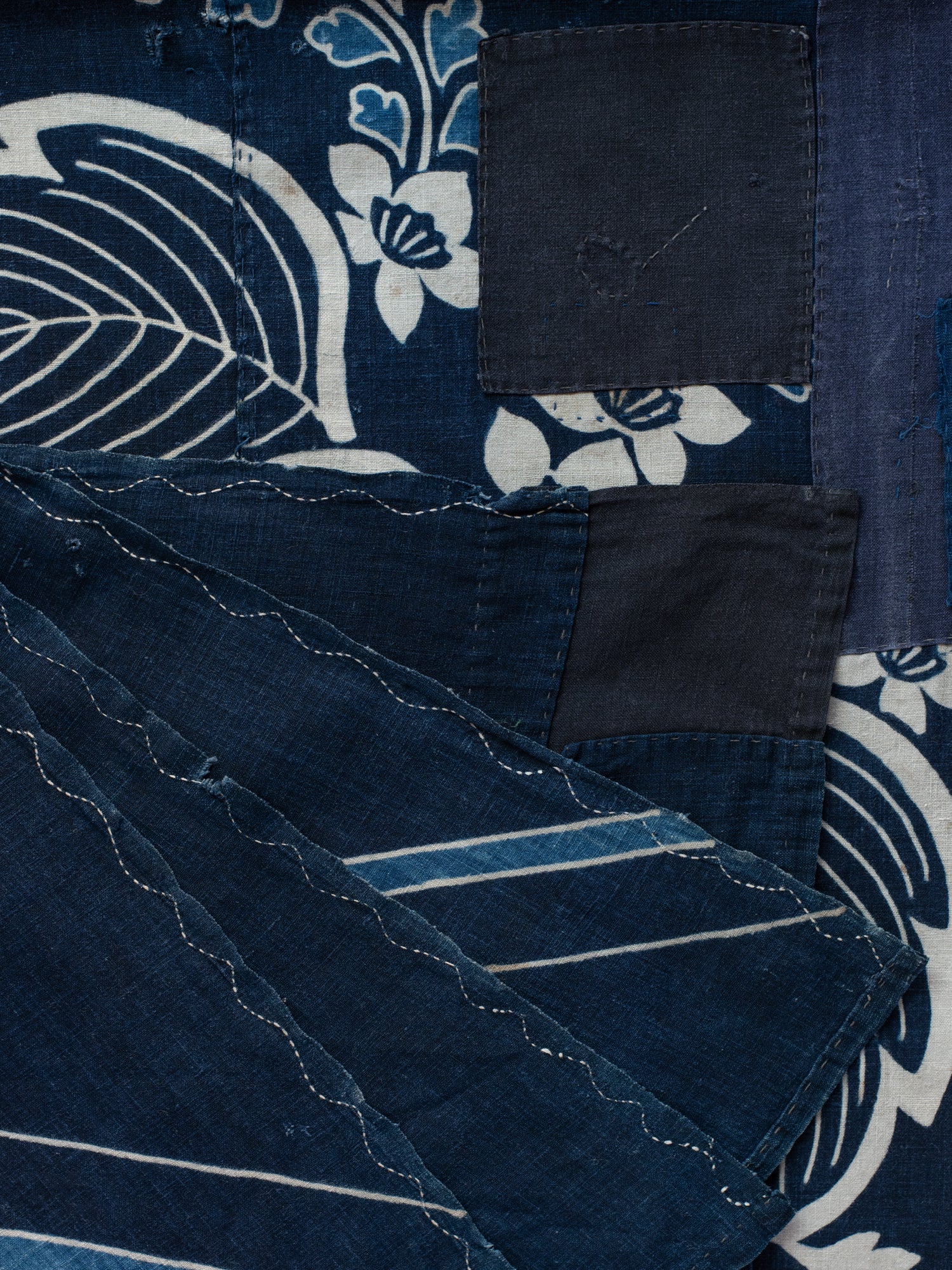 Antique Japanese Boro Textile - Katazome