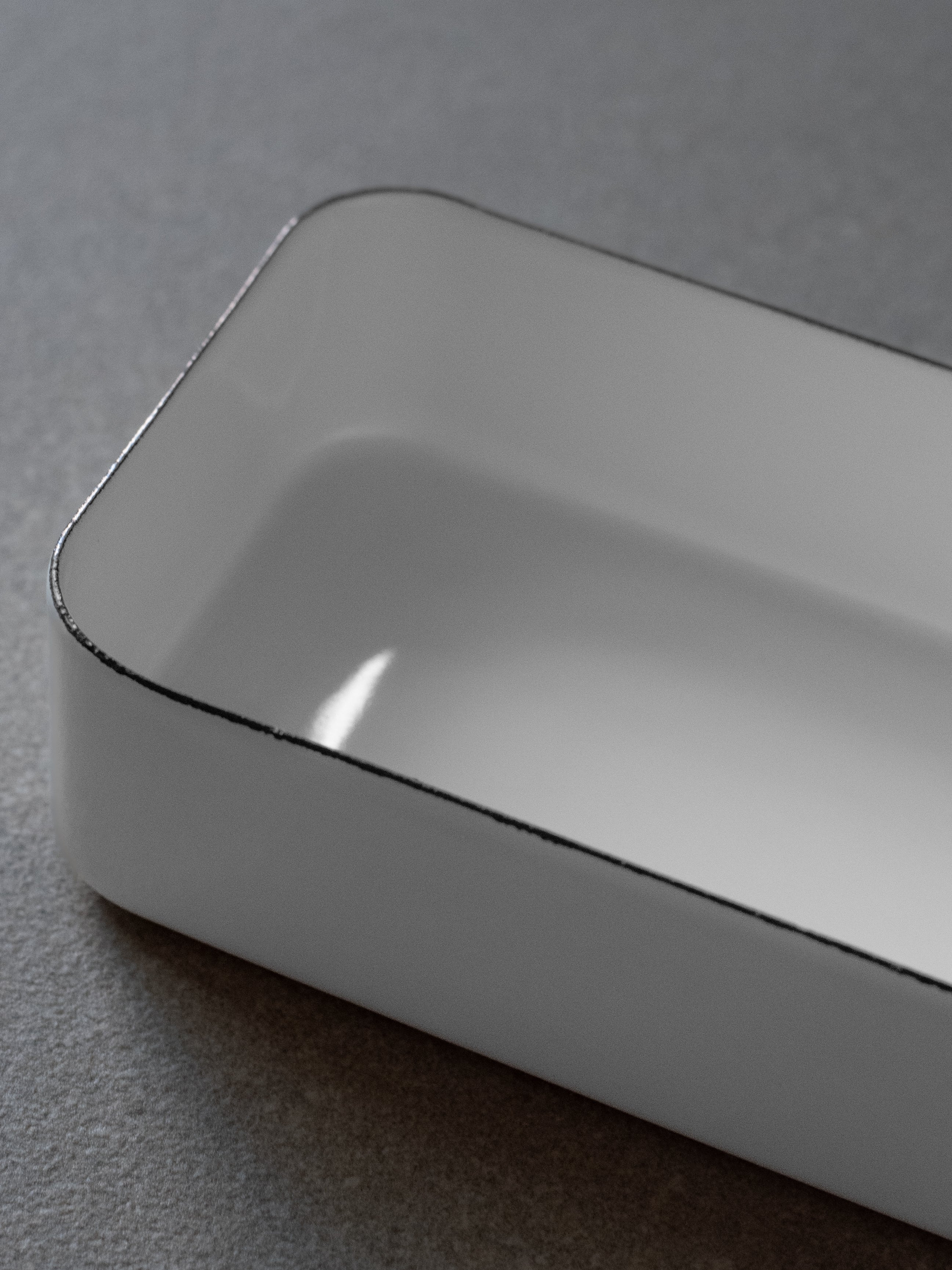 Enamel Butter Case with Cherry Wood Lid