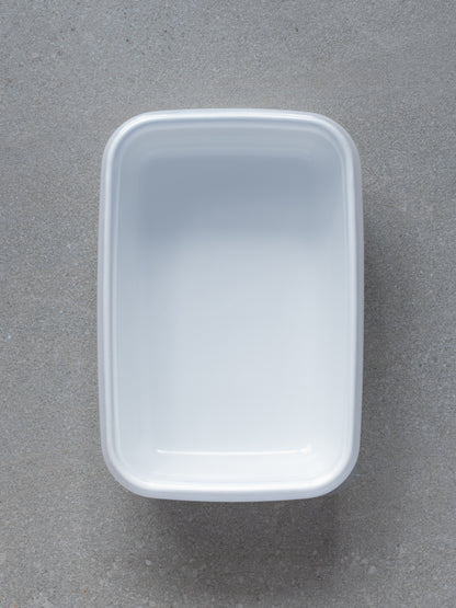 White Enamel Container – Deep Rectangle