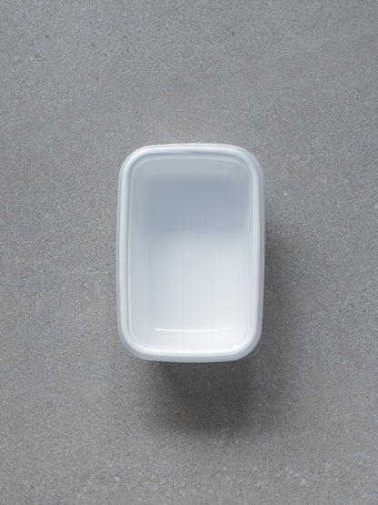 White Enamel Container – Deep Rectangle