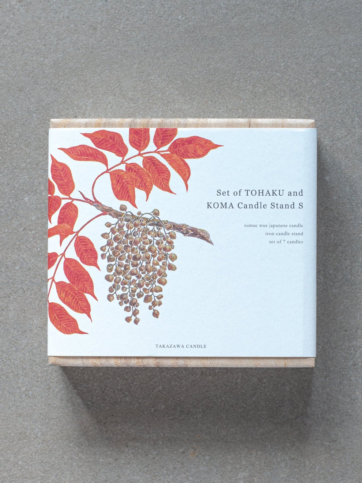 Takazawa small Tohaku candle gift set in a paulownia wood box
