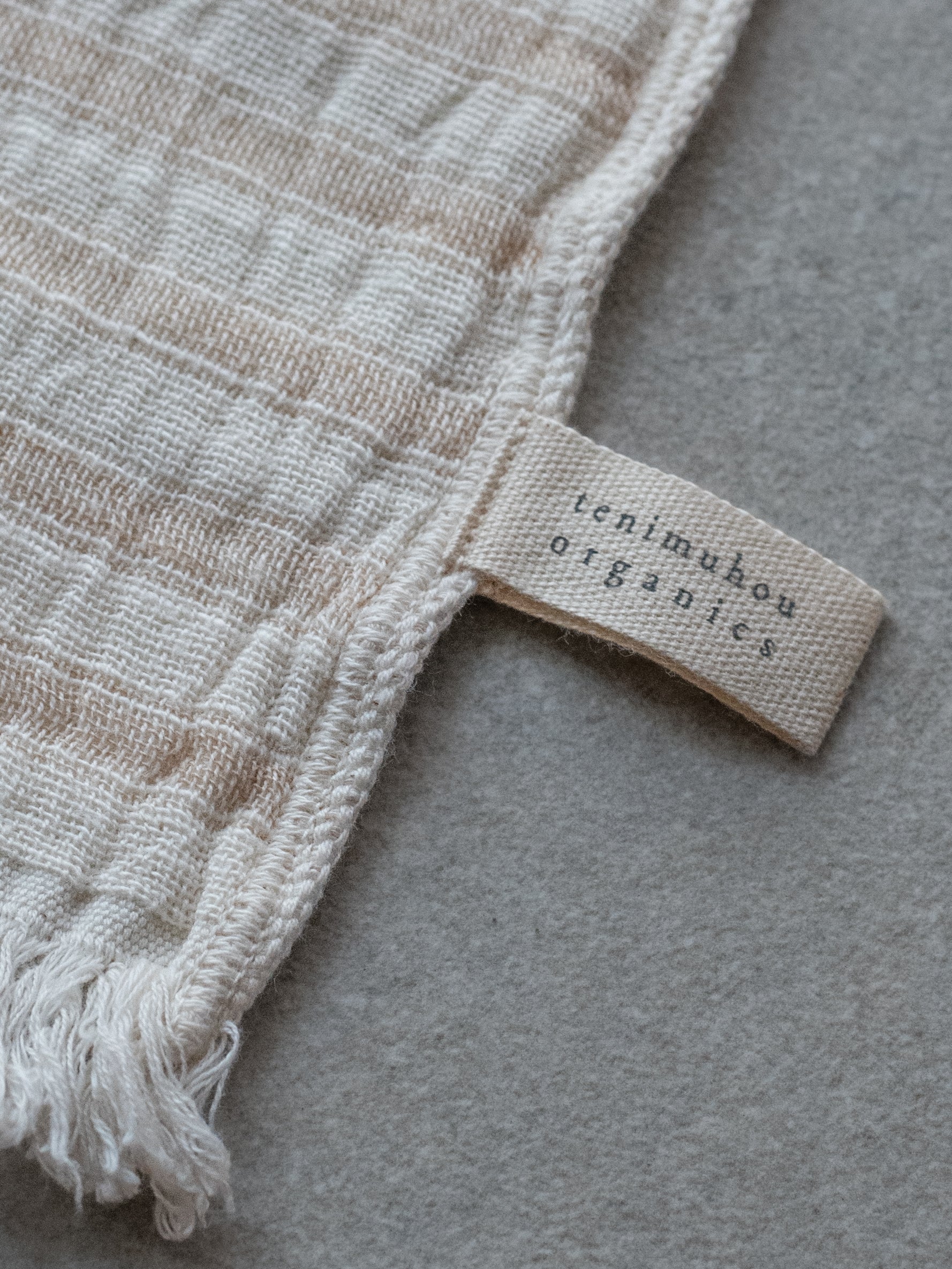 Organic Cotton Face Towel - Beige Stripes