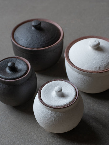 Lidded Salt Pot - Charcoal (Large)