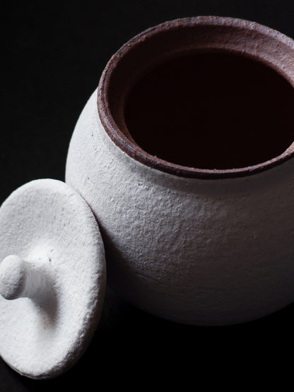 Lidded Salt Pot - White
