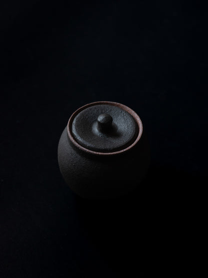 Lidded Salt Pot - Charcoal