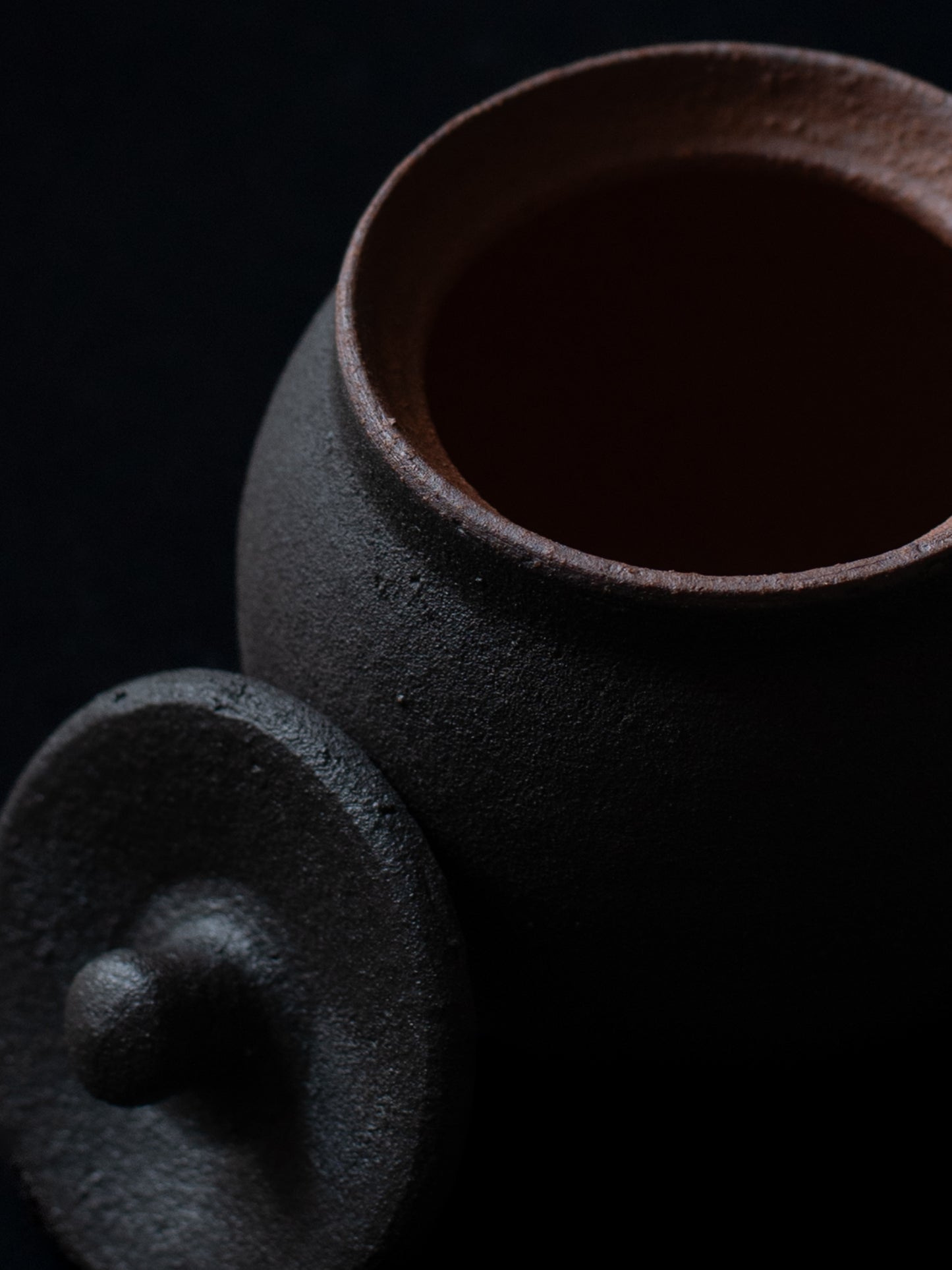 Lidded Salt Pot - Charcoal