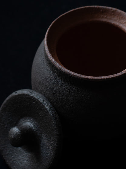 Lidded Salt Pot - Charcoal