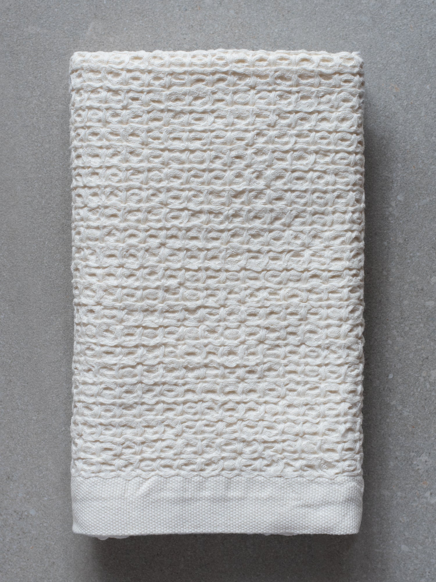 Cotton Linen Waffle Bath Towel X-Large - Ivory