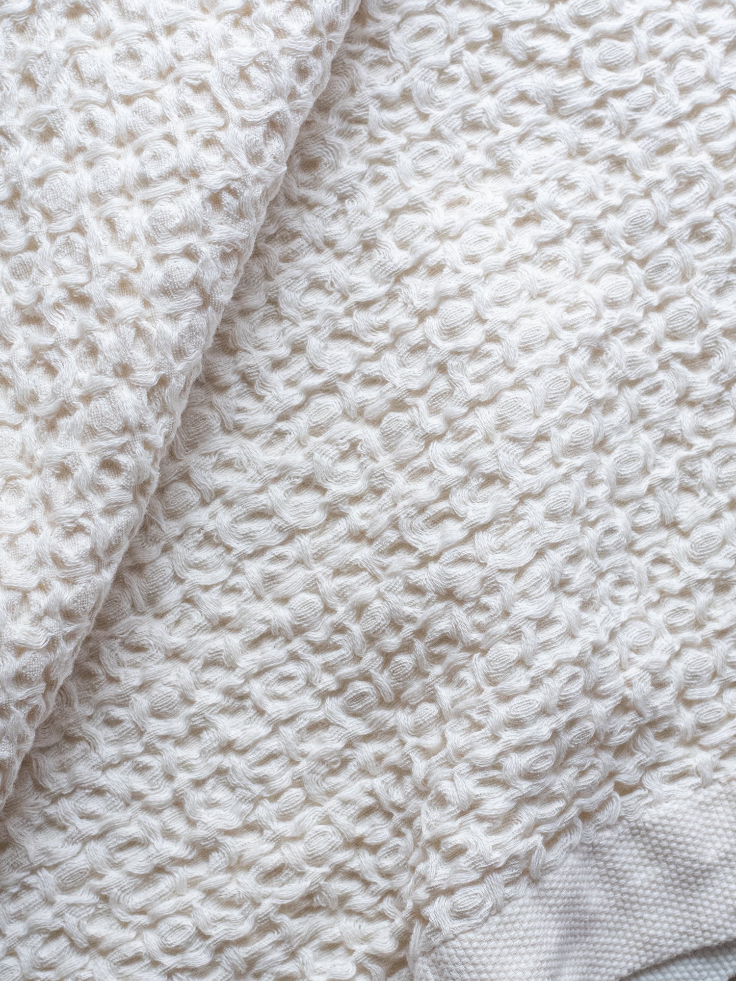 Cotton Linen Waffle Bath Towel X-Large - Ivory