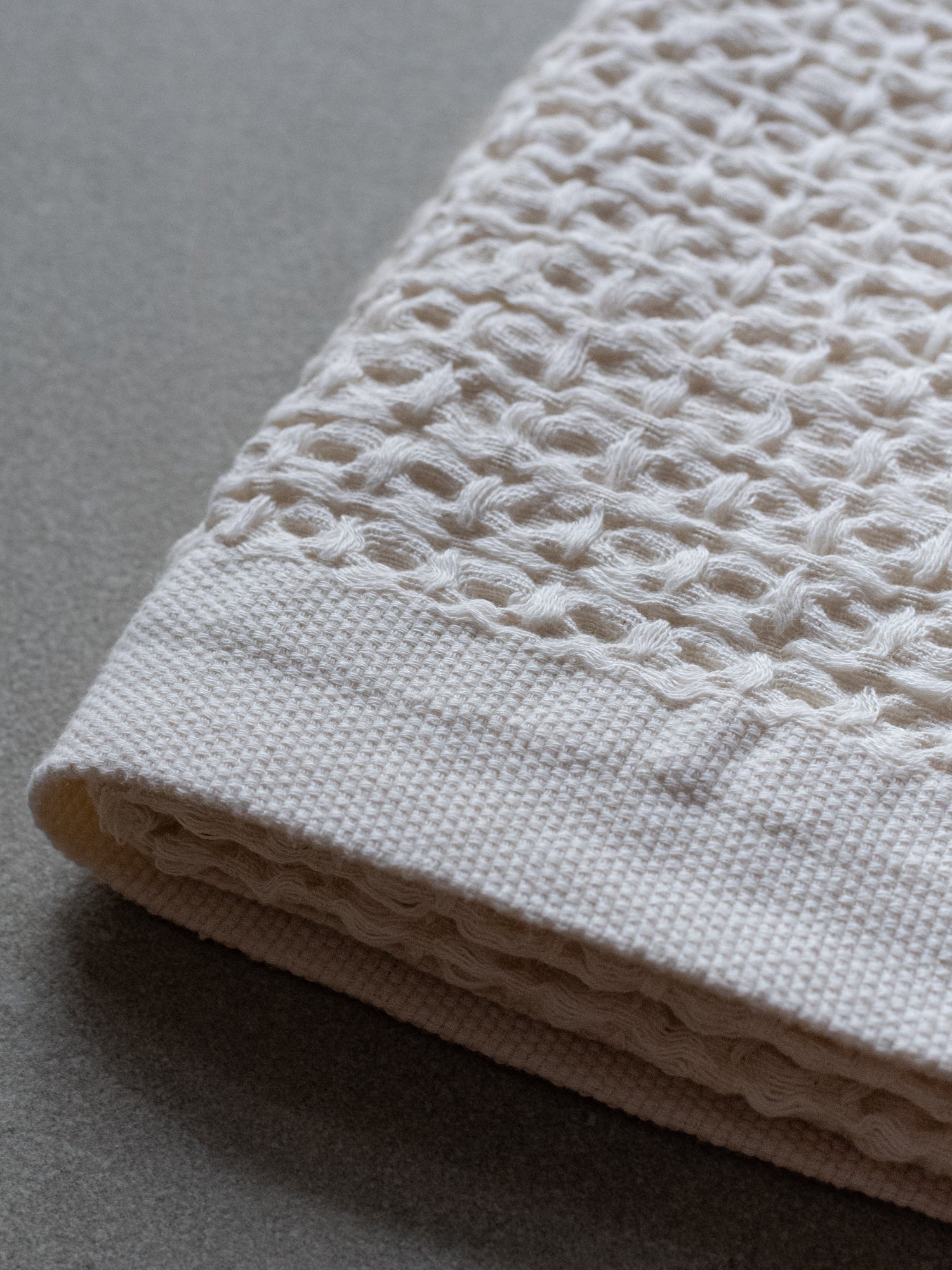 Cotton Linen Waffle Bath Towel X-Large - Ivory